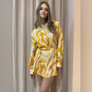 SUBOO mini shirt silk dress S